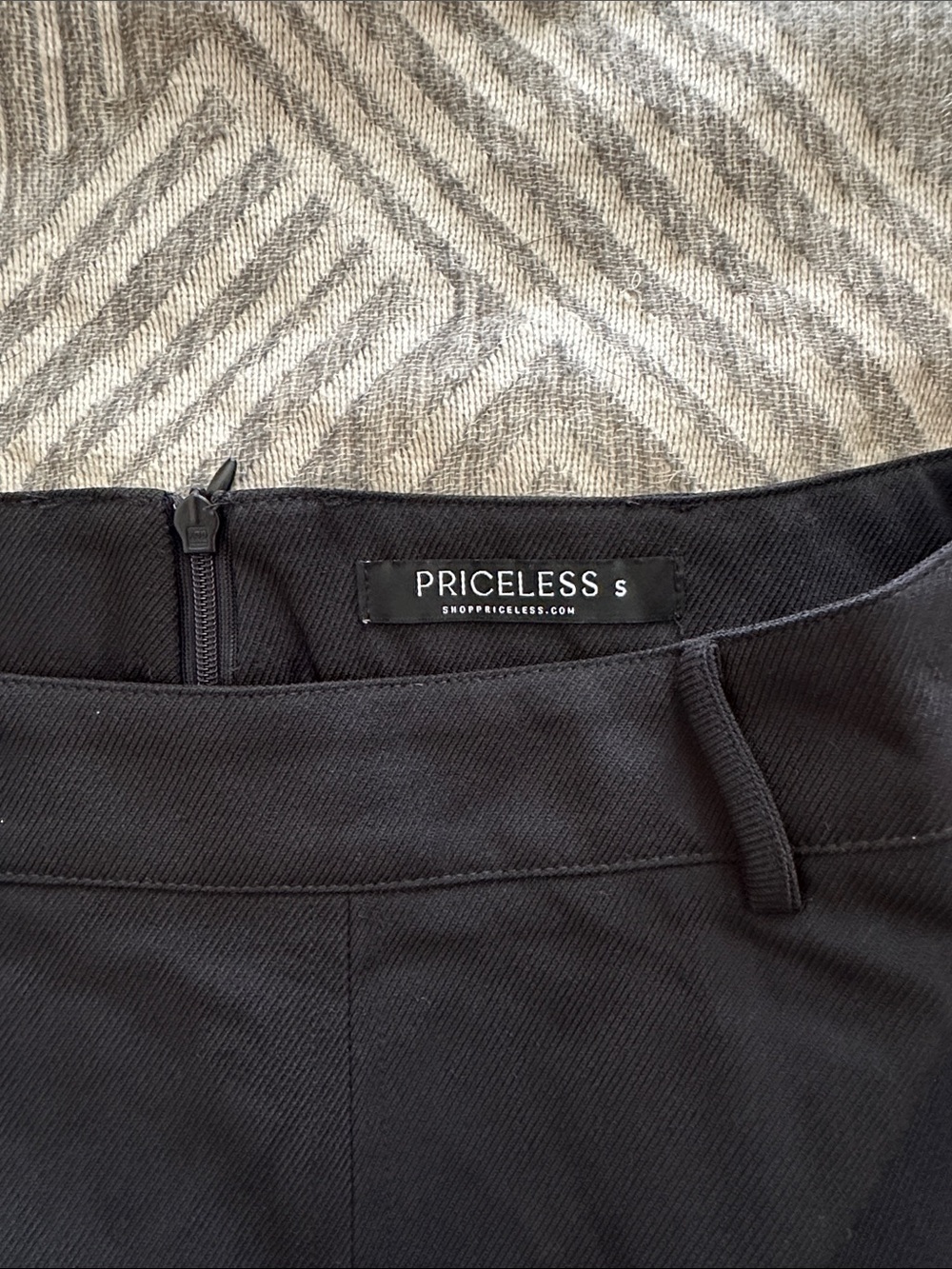 Women's Black Mini Skirt with Belt Loops - Picture 2 of 2